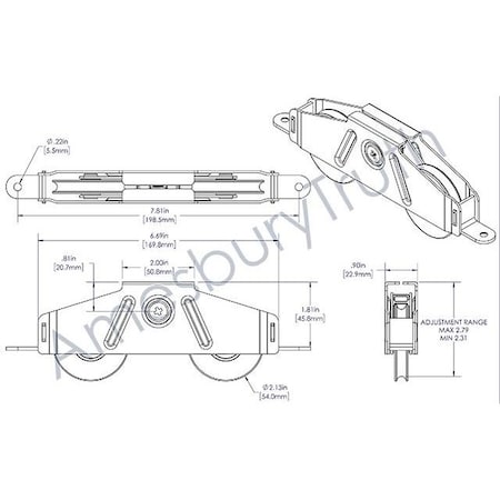 Strybuc Tandem PD Roller SS Housing 9-529SST